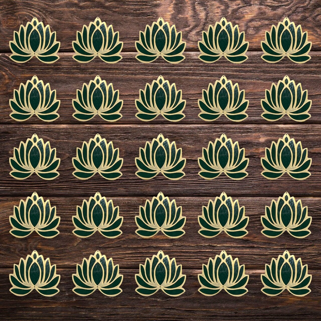 10 Pcs Lotus Flower Cutout DIY Rangoli Decoration for Diwali Pooja Festival Wedding Decor Reusable Lotus Rangoli Floor Decoration for Home Temple - Party Celebratio